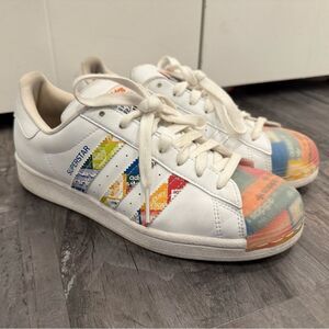 Adidas Originals Superstar White Multi Shoes GX2717 | Men's Size 7